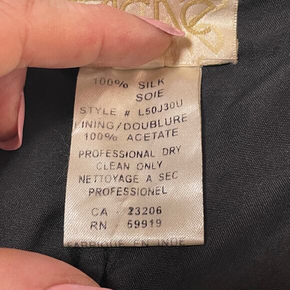 Vintage Cache Women's Sz 4 Top Cropped Silk Beaded Embellished Holiday brown - Picture 7 of 10